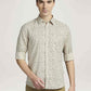 Parx Men Medium Fawn Printed Slim Fit Casual Shirt