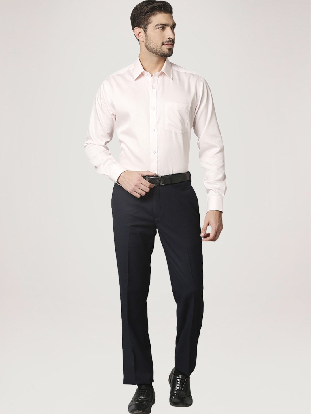 Park Avenue Men Medium Red Solid Regular Fit Work Shirt