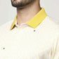 Park Avenue Men Medium Yellow Printed Slim Fit Casual Polo