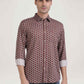 Parx Men Medium Brown Printed Slim Fit Casual Shirt
