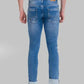 Parx Men Medium Blue Solid Skinny Fit Casual Jeans