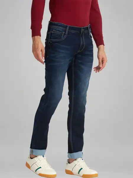 Parx Men Blue Solid Slim Fit Casual Jeans