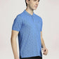 Parx Men Medium Blue Printed Regular Fit Casual Polo