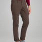 Parx Men Dark Brown Printed Tapered Fit Work Trouser