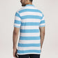 Colorplus Men Medium Blue Stripe Tailored Fit Casual Polo
