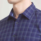 Parx Men Blue Checks Slim Fit Party Shirt