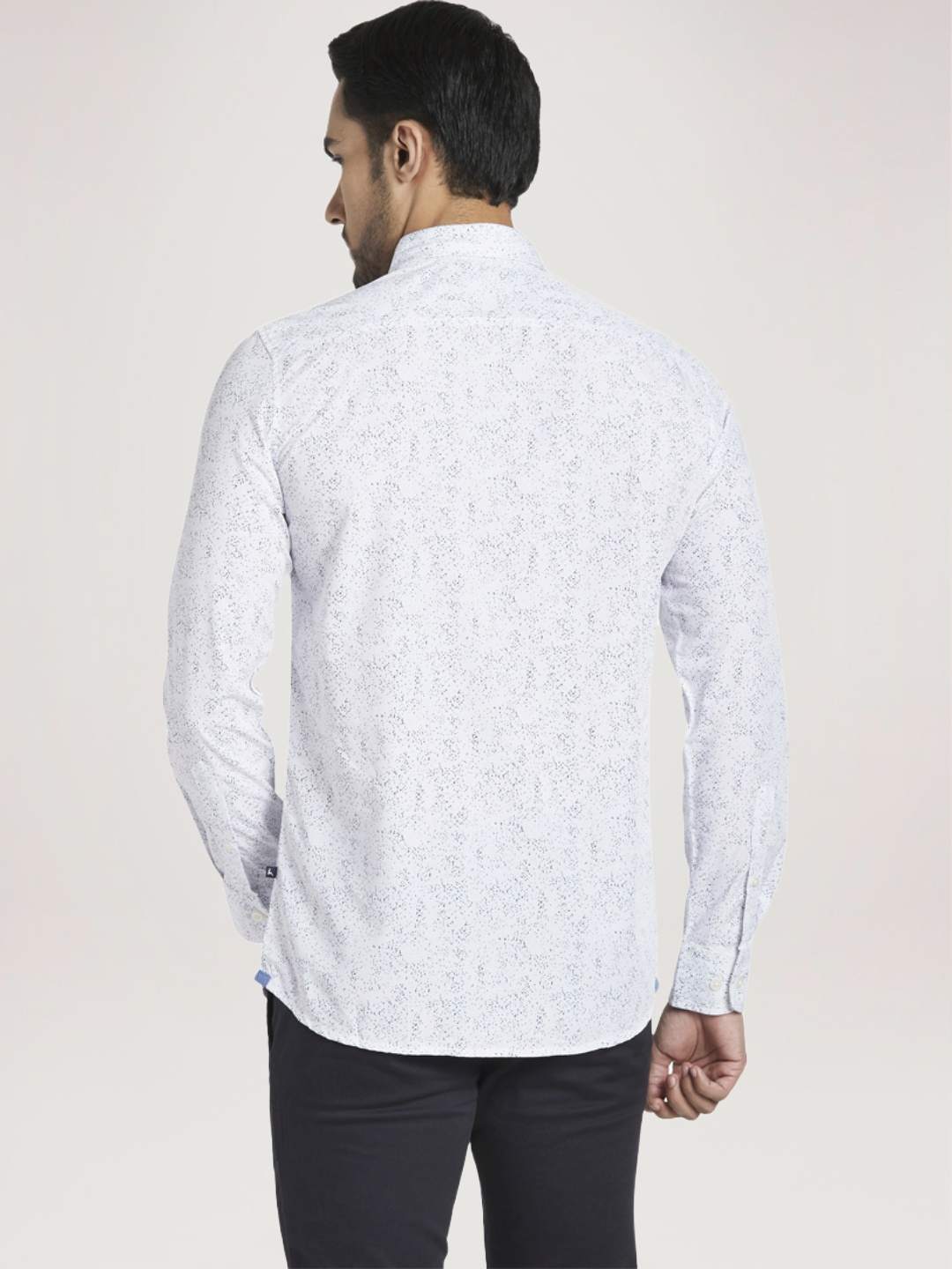 Parx Men Light Blue Printed Slim Fit Casual Shirt