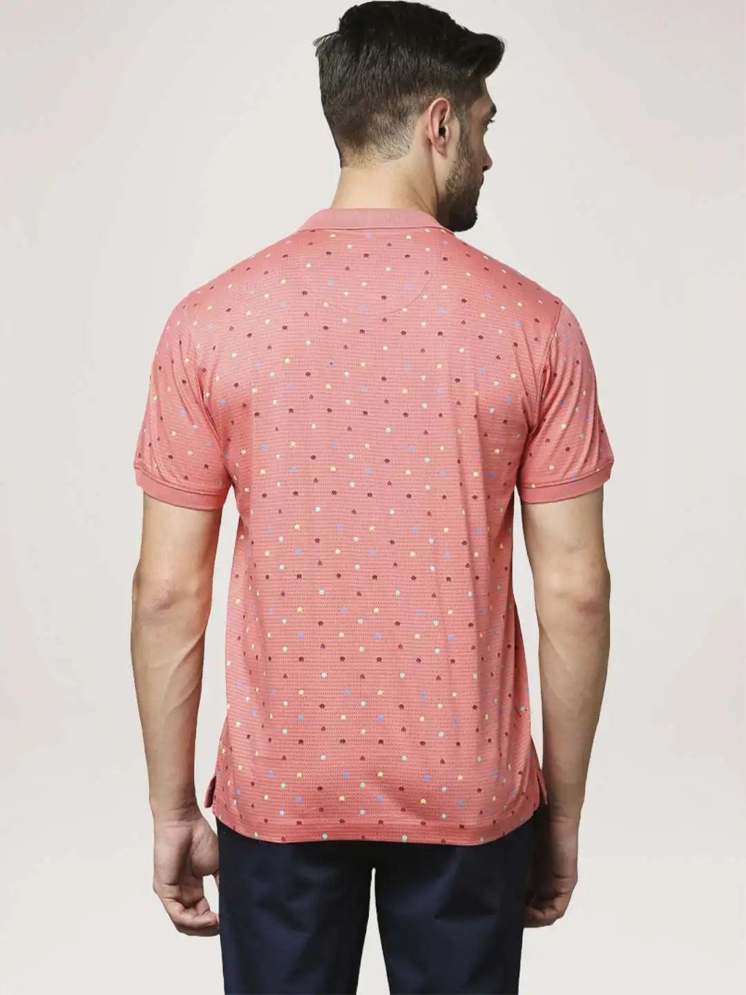 Park Avenue Men Medium Red Printed Slim Fit Casual Polo