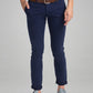 Parx Men Blue Solid Tapered Fit Work Trouser