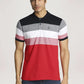 Parx Men Blue Stripe Regular Fit Casual Polo