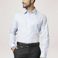 Park Avenue Men Light Blue Solid Regular Fit Work Shirt
