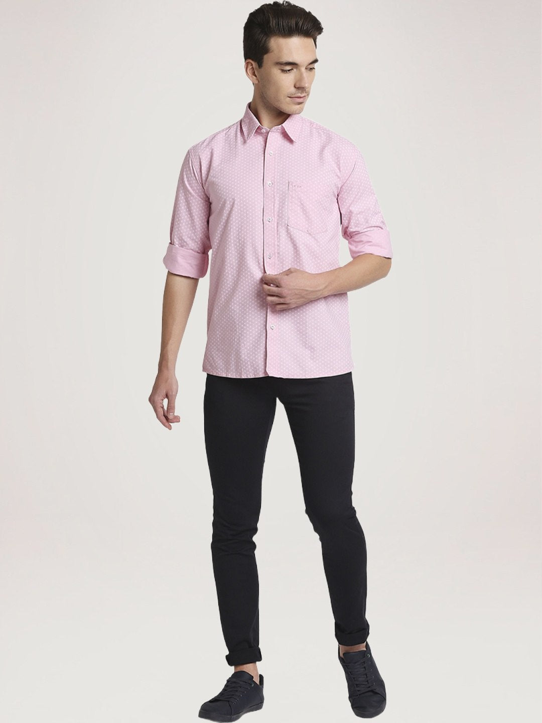 Colorplus Men Medium Red Solid Regular Fit Work Shirt
