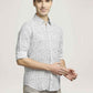 Parx Men Medium Grey Printed Slim Fit Casual Shirt