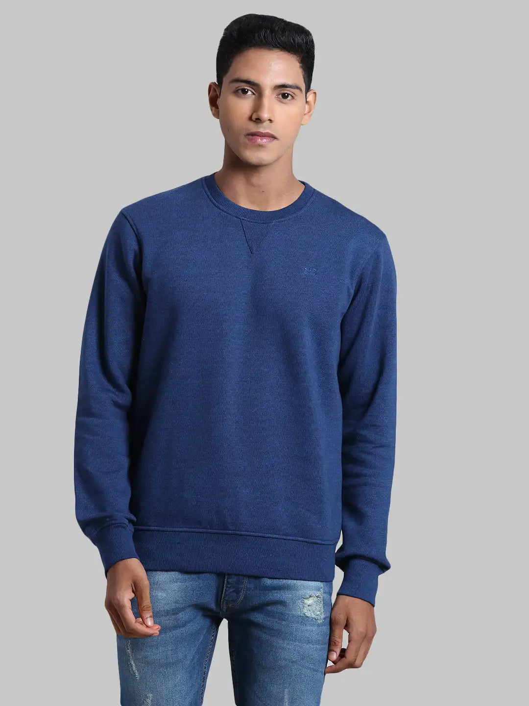 Men Tailored Fit  Green Sweatshirt