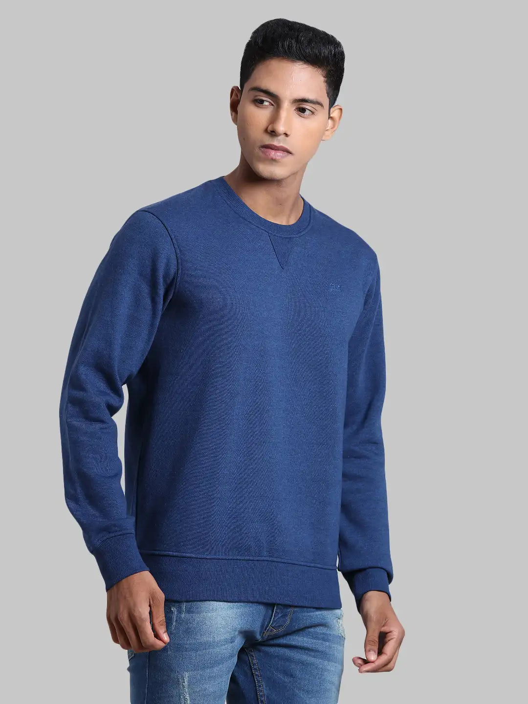 Men Tailored Fit  Green Sweatshirt