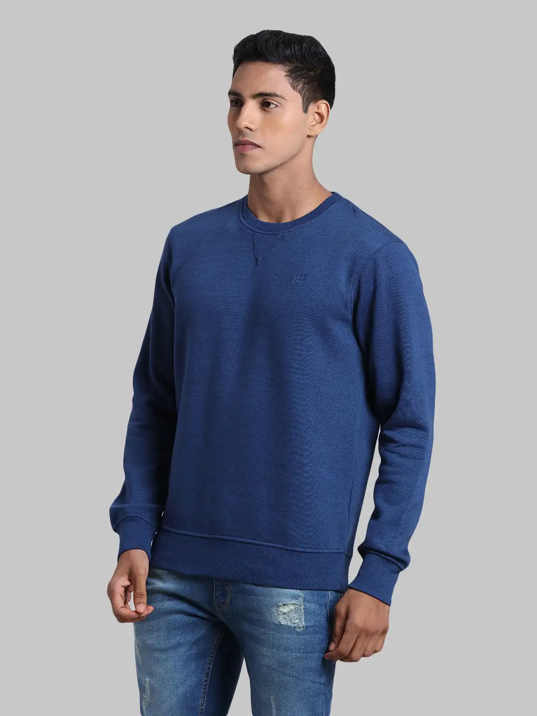 Men Tailored Fit  Green Sweatshirt