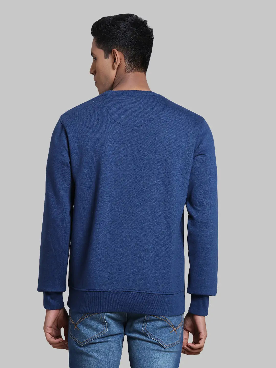Men Tailored Fit  Green Sweatshirt
