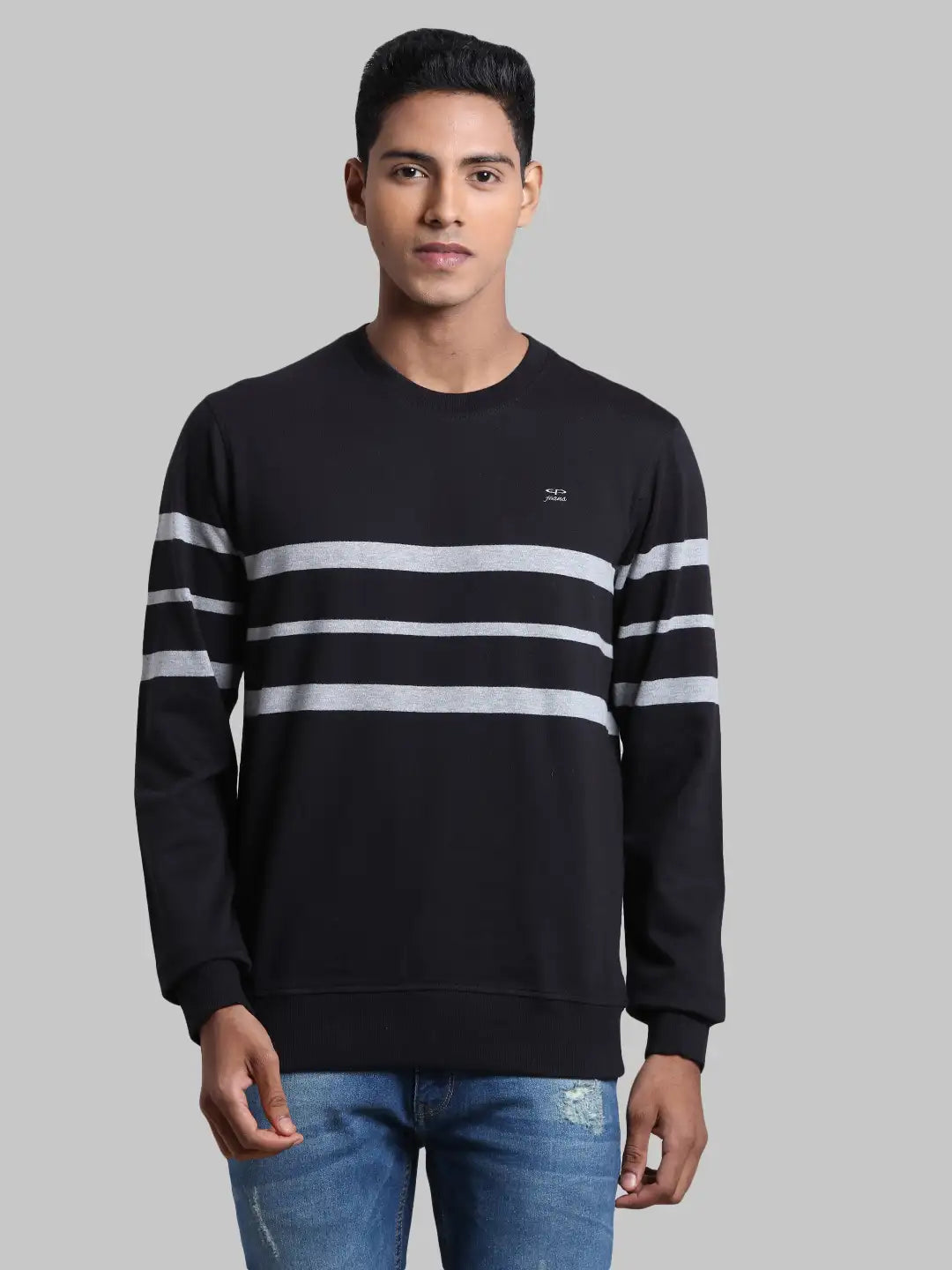 Men Tailored Fit  Brown Sweatshirt