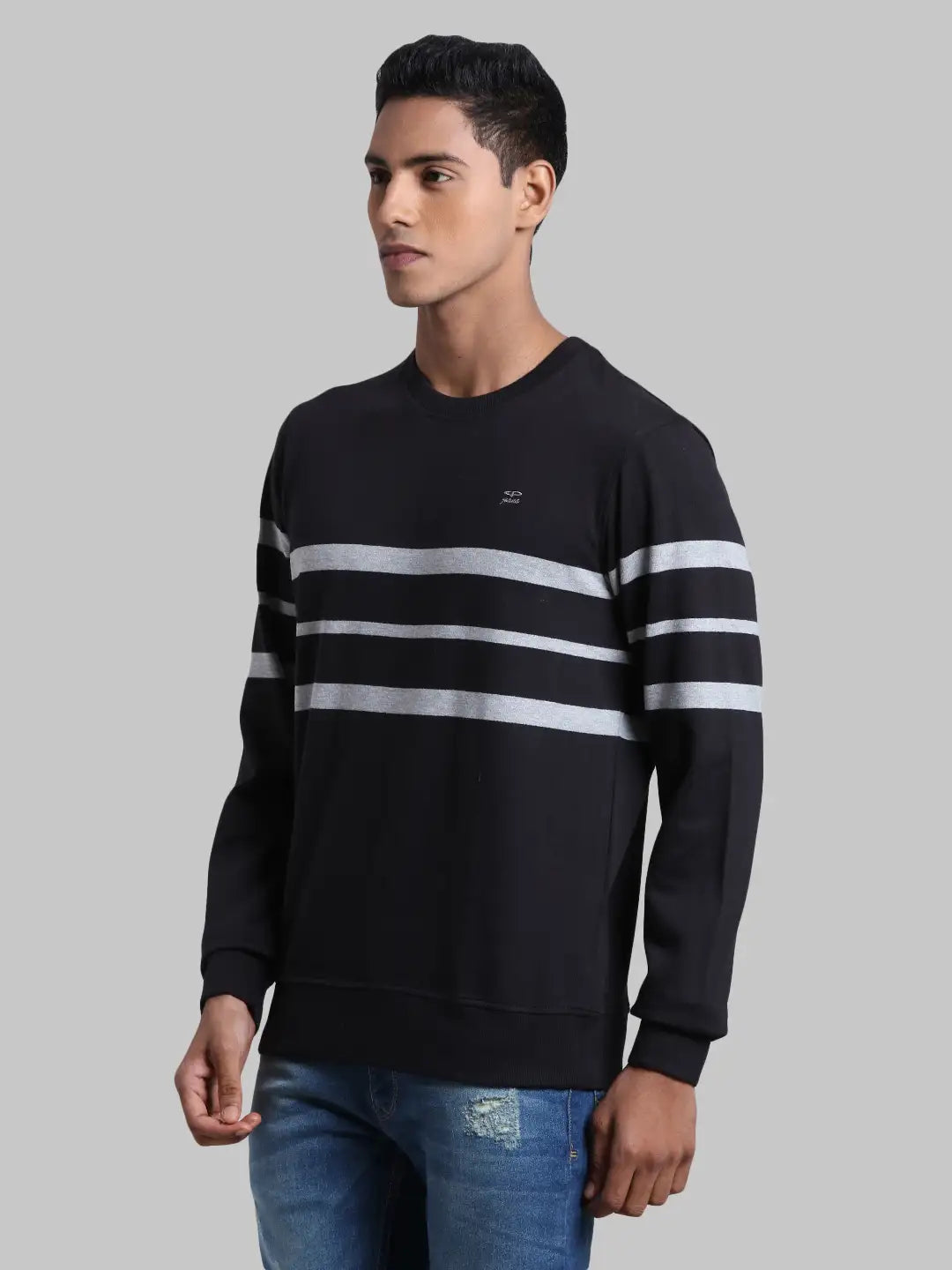 Men Tailored Fit  Brown Sweatshirt