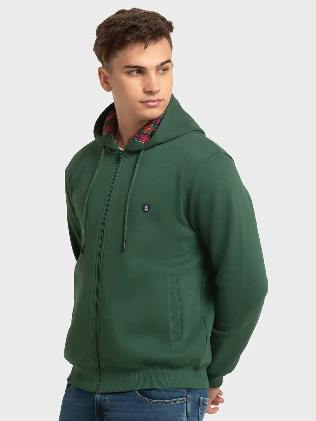 Men Tailored Fit Yellow Sweatshirt