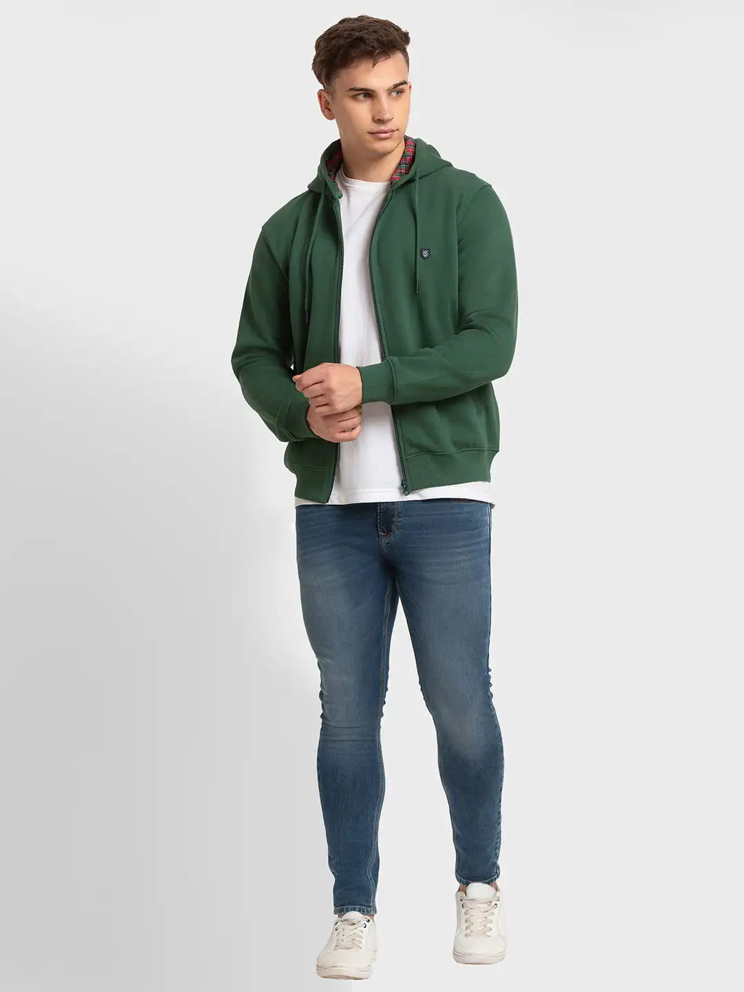 Men Tailored Fit Yellow Sweatshirt