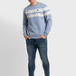 Men Tailored Fit Blue Sweatshirt