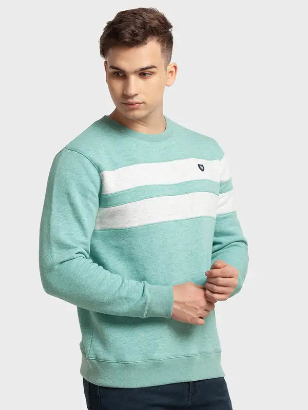 Men Tailored Fit White Sweatshirt