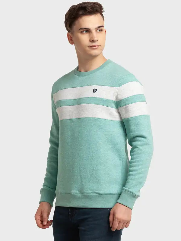 Men Tailored Fit White Sweatshirt
