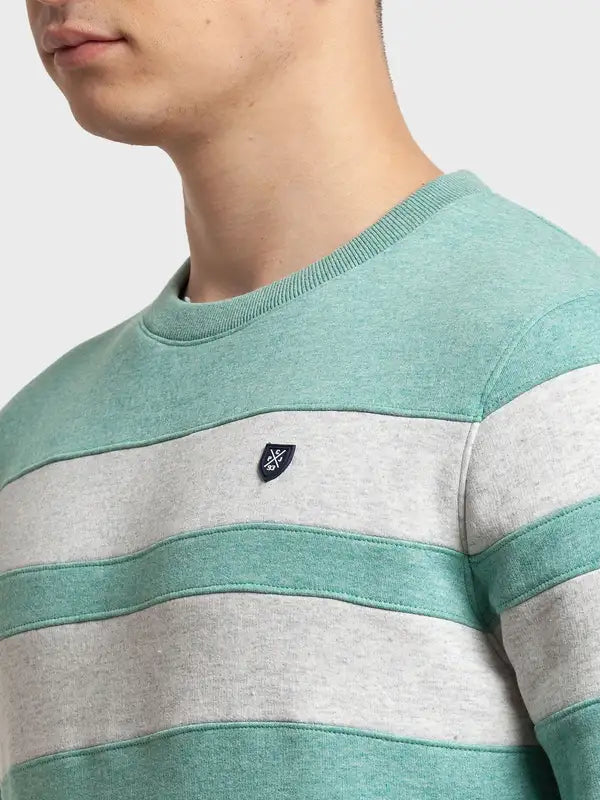 Men Tailored Fit White Sweatshirt