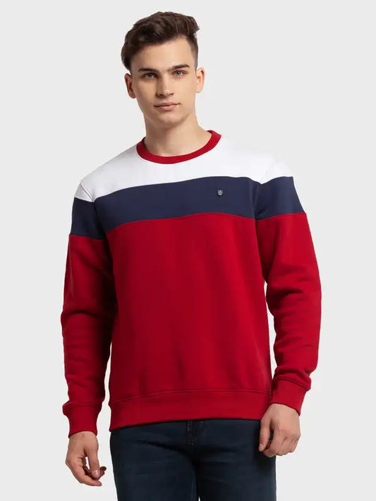 Men Tailored Fit Blue Sweatshirt