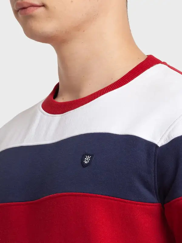 Men Tailored Fit Blue Sweatshirt