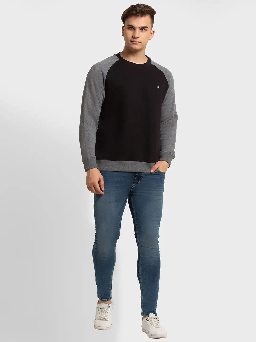 Men Tailored Fit Brown Sweatshirt