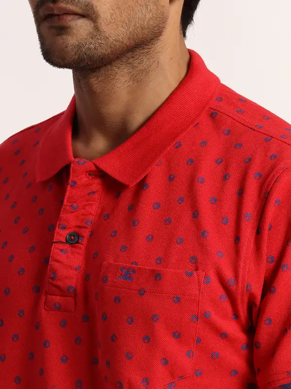 Men Tailored Fit Blue T-Shirt