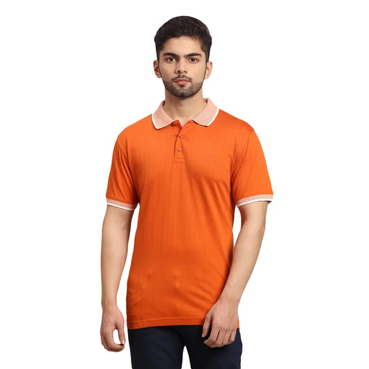 Men Tailored Fit Blue T-Shirt