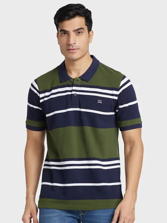 Men Regular Fit Blue Polo