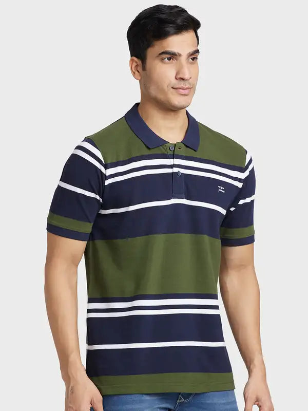 Men Regular Fit Blue Polo