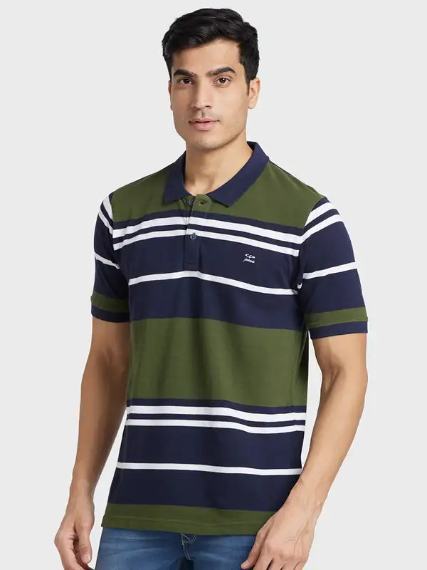Men Regular Fit Blue Polo