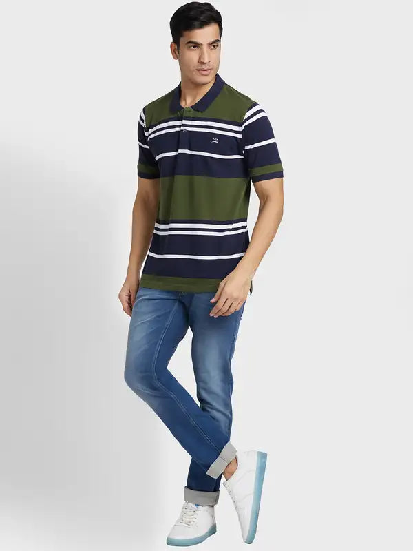 Men Regular Fit Blue Polo