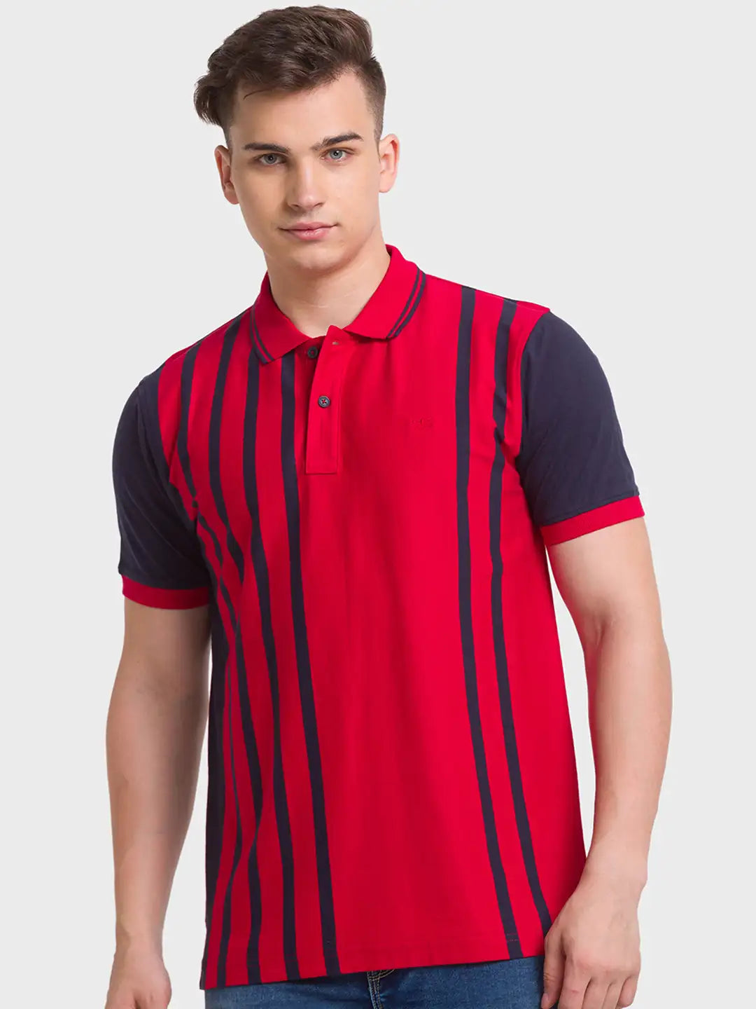 Men Tailored Fit Blue Polo