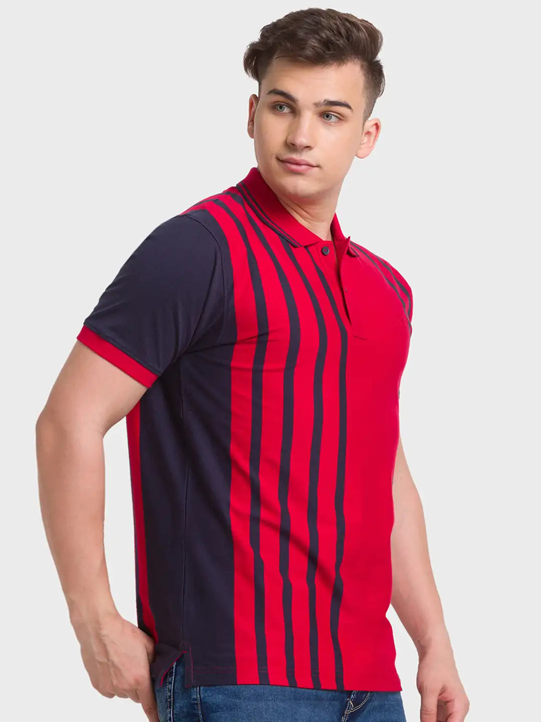 Men Tailored Fit Blue Polo