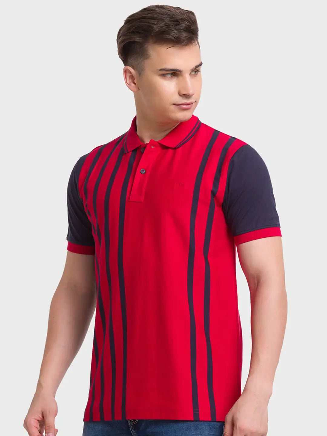 Men Tailored Fit Blue Polo
