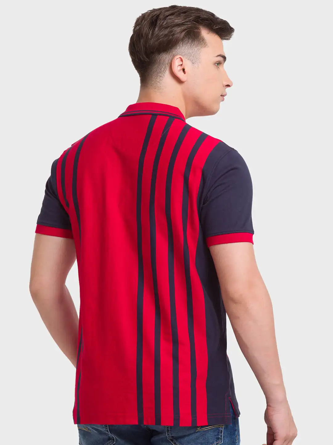 Men Tailored Fit Blue Polo