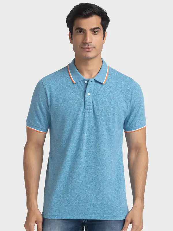 Men Tailored Fit Light Green Polo