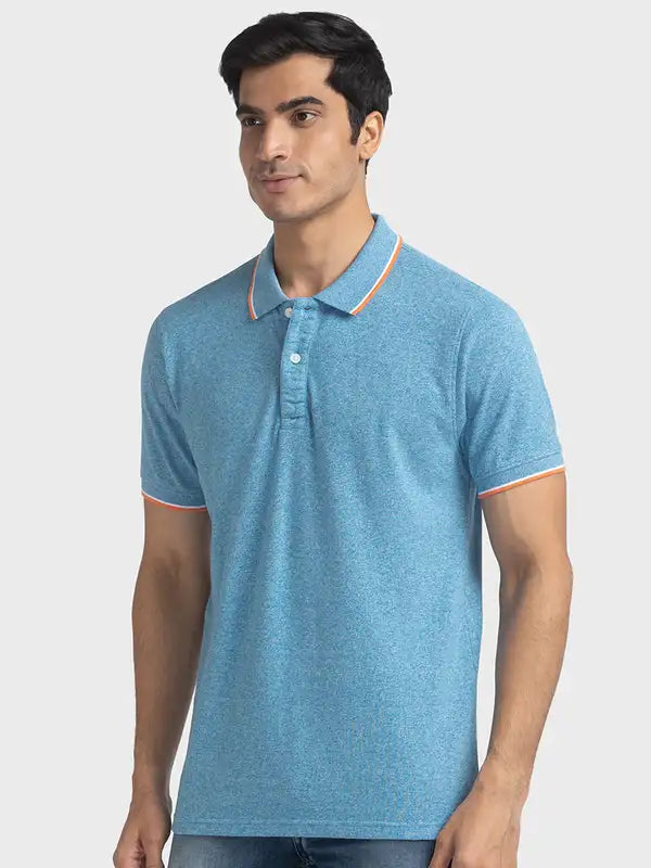 Men Tailored Fit Light Green Polo