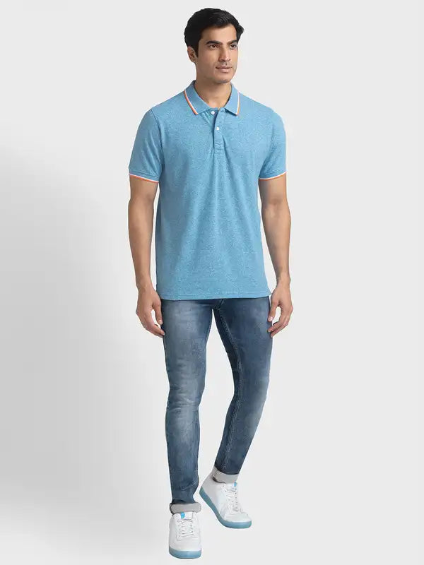 Men Tailored Fit Light Green Polo