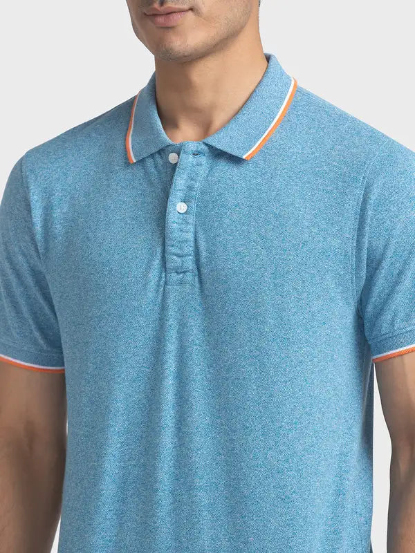 Men Tailored Fit Light Green Polo