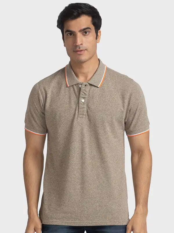 Men Tailored Fit Pink Polo