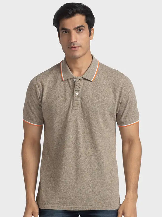 Men Tailored Fit Pink Polo