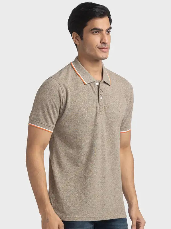 Men Tailored Fit Pink Polo