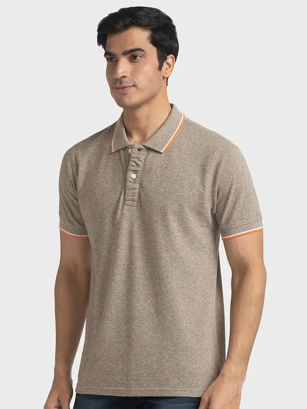 Men Tailored Fit Pink Polo